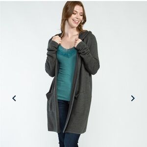 💗 KISMET Charcoal Hooded Cardigan